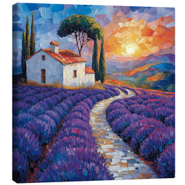 Canvas print Lavender field at sunset - Maria Tuzhilkina