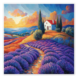 Poster French Provence landscape - Maria Tuzhilkina