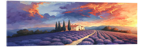 Akrylbillede Sunset in the Purple Provence