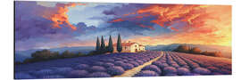 Alubild Sonnenuntergang in der Lila Provence - Maria Tuzhilkina