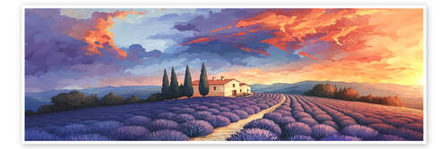Poster Sunset in the Purple Provence
