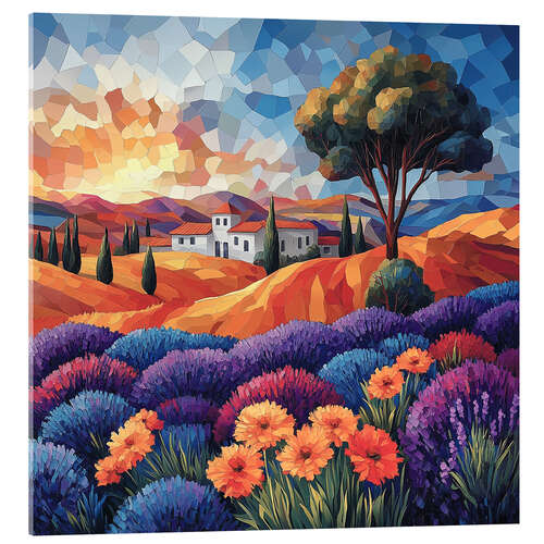 Acrylglasbild Blühende Provence