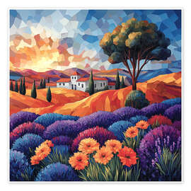 Veggbilde Flowering Provence - Maria Tuzhilkina