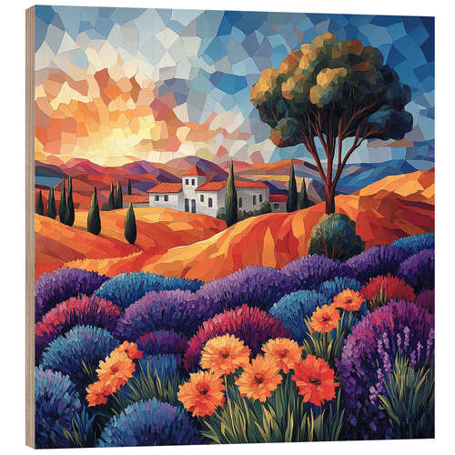 Quadro de madeira Flowering Provence