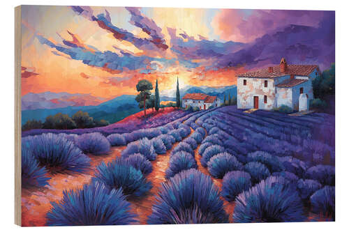 Wood print Fairytale Provence