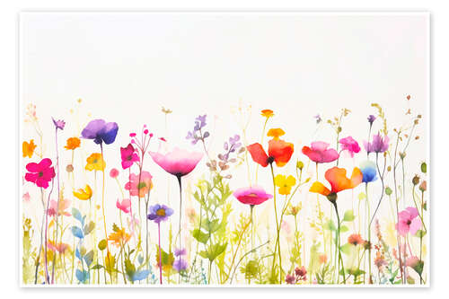 Poster Frühlingswiese Wildblume