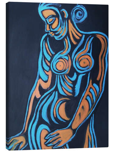 Lienzo Tattooed Woman Body in Motion