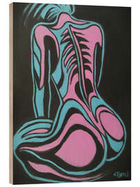 Holzbild Bemalter Frauenkörper - Lila - Carmen Tyrrell