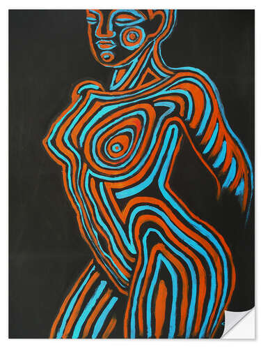 Sticker mural Tattooed Woman Body - Front