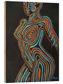 Tableau en bois Tattooed Woman Body - Front - Carmen Tyrrell