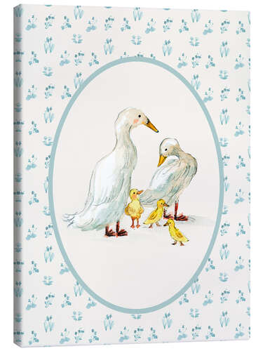 Canvas print Duck Families in farmhouse-style