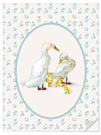 Sticker mural Duck Families in farmhouse-style - Paola Zakimi