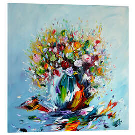 Tableau en verre acrylique Flowers and crystal background - Theheartofart Gena