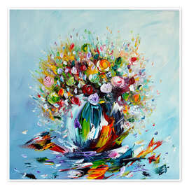 Tableau Flowers and crystal background - Theheartofart Gena