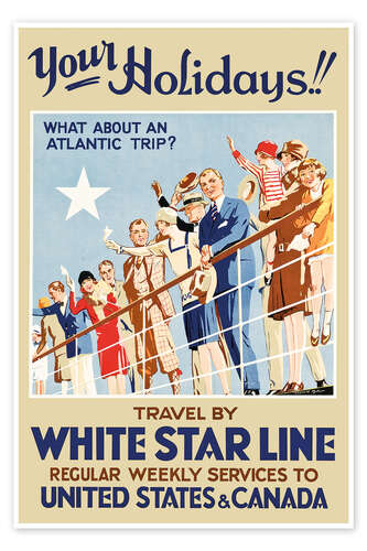 Póster White Star Line - United States and Canada