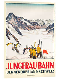 Akrylbilde Jungfrau Bahn, Berneroberland, Switzerland - Vintage Ski Collection