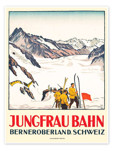 Póster Jungfrau Bahn, Berneroberland, Switzerland