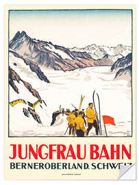 Selvklæbende plakat Jungfrau Bahn, Berneroberland, Switzerland