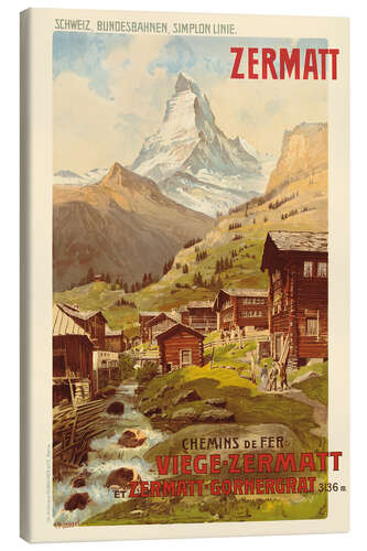Canvas-taulu Zermatt Chemins de Fer