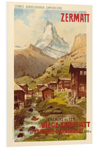 Foam board print Zermatt Chemins de Fer