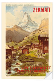 Wandsticker Zermatt Chemins de Fer
