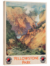 Tableau en bois Yellowstone Park - Vintage Travel Collection