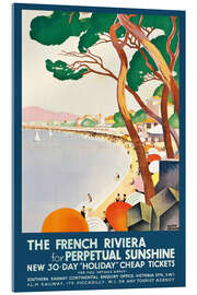 Tableau en verre acrylique The French Riviera for Perpetual Sunshine, 1930 - Vintage Travel Collection