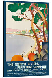Aluminium print The French Riviera for Perpetual Sunshine, 1930 - Vintage Travel Collection