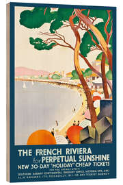 Tableau en bois The French Riviera for Perpetual Sunshine, 1930 - Vintage Travel Collection