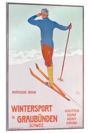Quadro em plexi-alumínio Winter sports in Graubünden, Switzerland