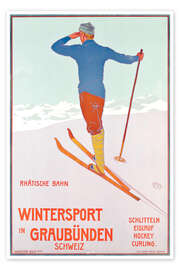 Plakat Winter sports in Graubünden, Switzerland