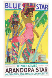 Cuadro de metacrilato Arandora Star - South Africa, Java, Malaya, Ceylon, Egypt - Vintage Travel Collection