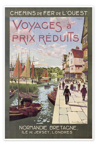 Poster Voyages à Prix Réduits, Normandie Bretagne