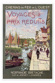 Poster Voyages à Prix Réduits, Normandie Bretagne - Vintage Travel Collection