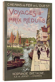 Obraz na drewnie Voyages à Prix Réduits, Normandie Bretagne - Vintage Travel Collection