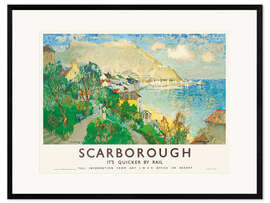 Inramat konsttryck Scarborough - It's Quicker By Rail