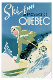 Sticker mural Ski Fun - Québec - Vintage Ski Collection