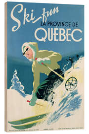 Tableau en bois Ski Fun - Québec - Vintage Ski Collection