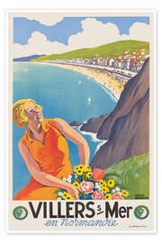 Poster Villers-sur-Mer en Normandie - Vintage Travel Collection
