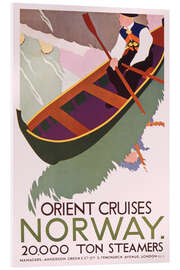 Acrylic print Orient Cruises - Norway - Vintage Travel Collection
