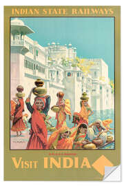 Adesivo murale Indian State Railways - Visit India