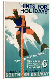 Tableau en bois Hints for Holidays - Vintage Travel Collection