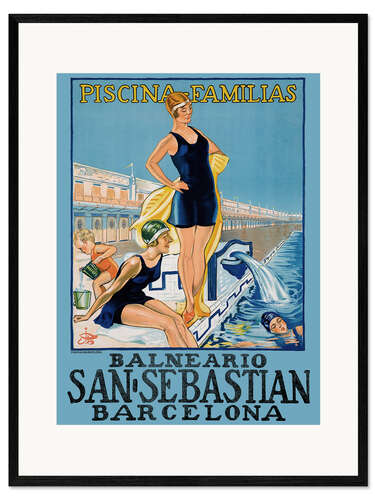 Framed art print Balneario San Sebastian, Barcelona