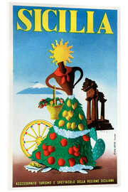 Acrylglasbild Sicilia - Vintage Travel Collection