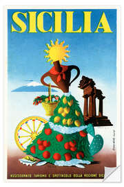 Wall sticker Sicilia - Vintage Travel Collection
