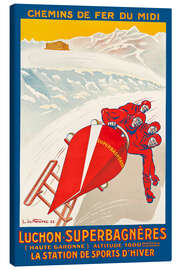 Tableau sur toile Luchon Superbagnères - Chemins de Fer du Midi - Vintage Ski Collection