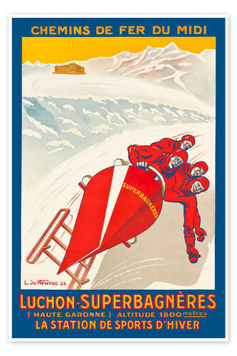 Poster Luchon Superbagnères - Chemins de Fer du Midi