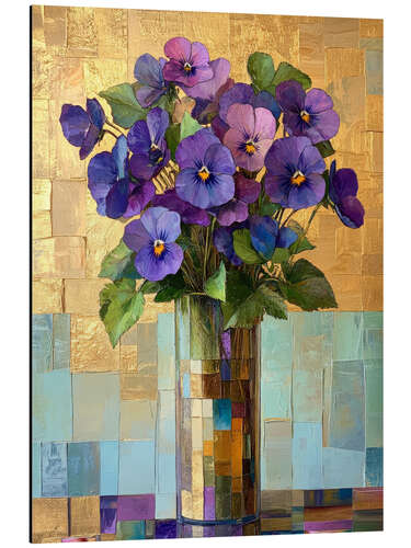 Quadro em alumínio Bouquet of violets