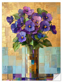 Sticker mural Bouquet of violets - DejaReve