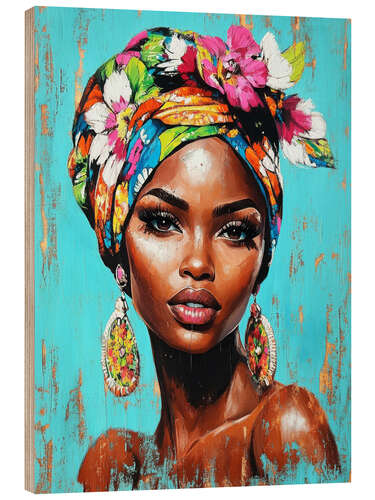 Wood print Floral Beauty